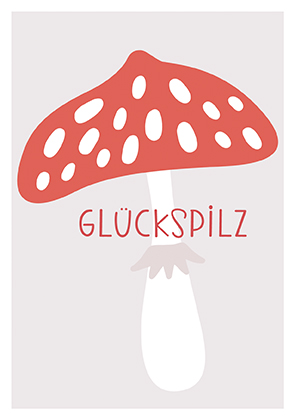 Postkarte - La Card - Glückspilz Postkarte - La Card - Glückspilz