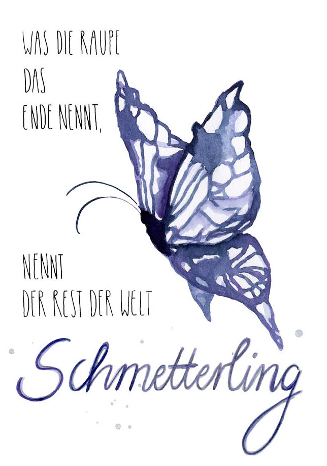 Klappkarte C6 - Tabea Güttner - Schmetterling