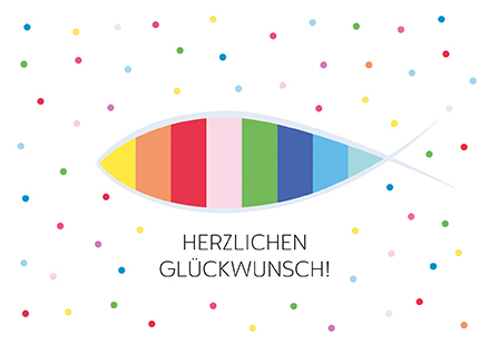 Klappkarte C6 - La Card - Regenbogenfisch