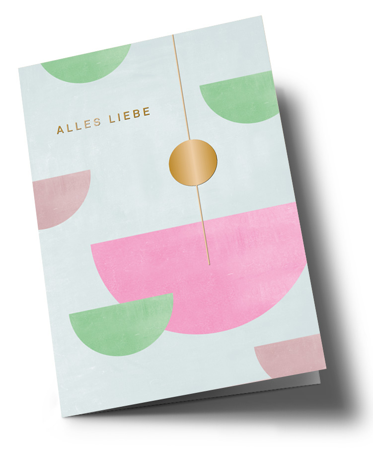 Doublecard C6 - Designfräulein - Alles Liebe, Gold foil