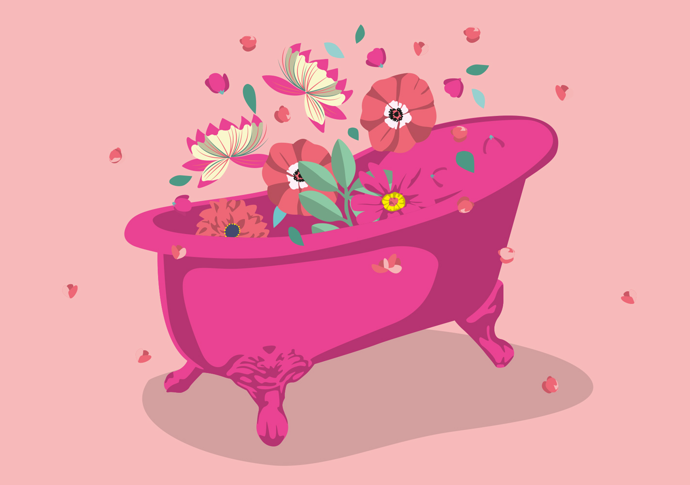 Postcard - luminous - Bathtub