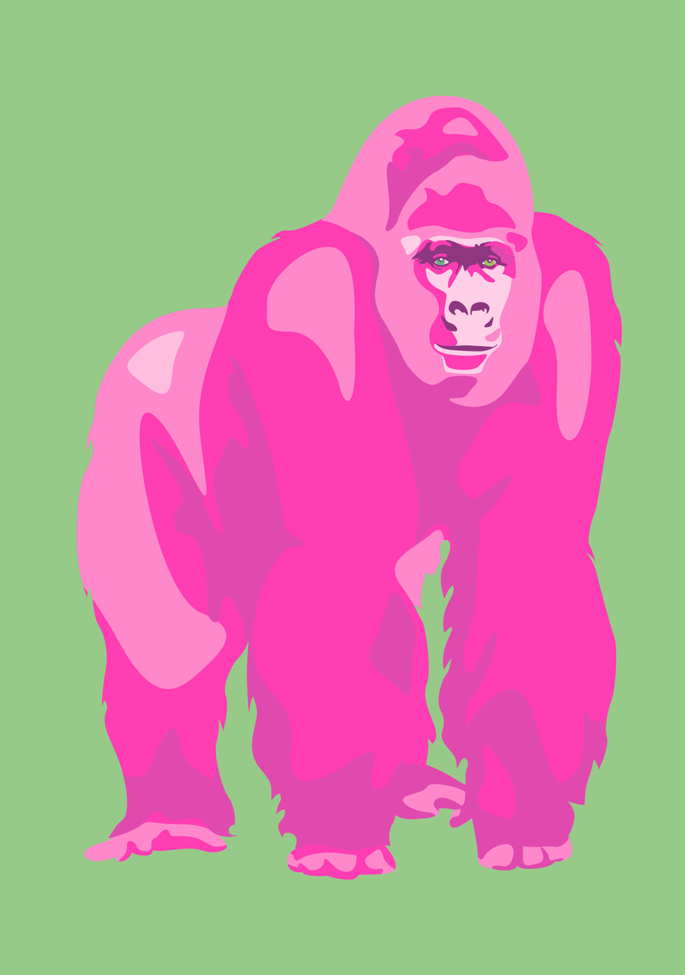 Postkarte - luminous - Gorilla