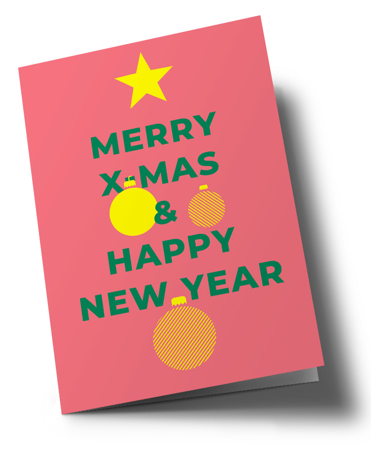 Doublecard C6 - typestyle - Merry x-mas & Happy new Year