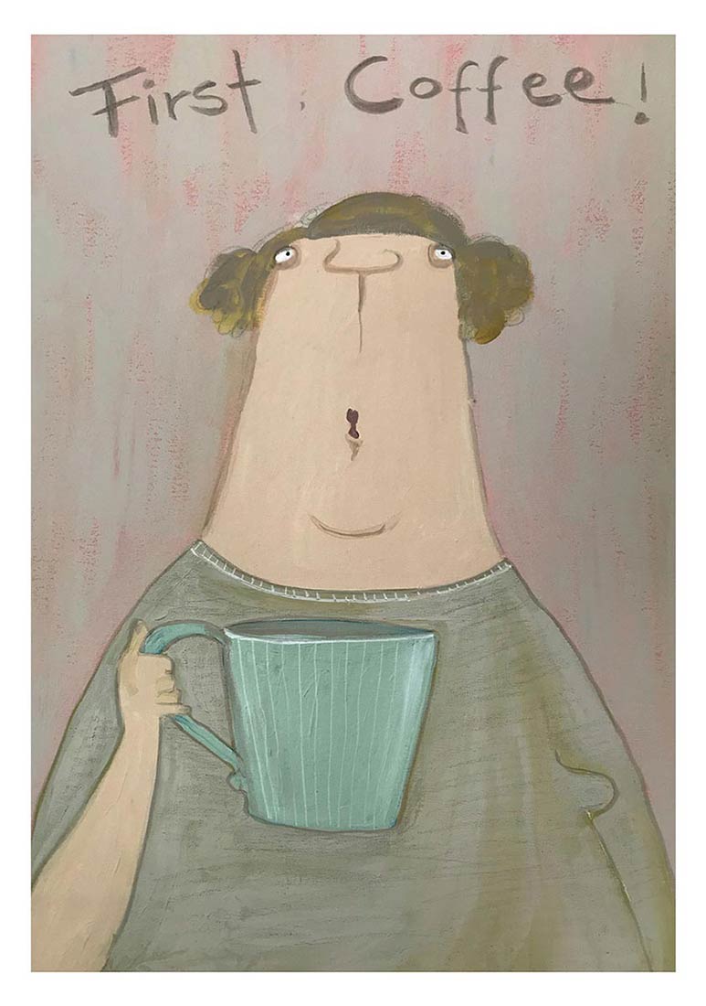 Postkarte - kittiekatstudio - coffee