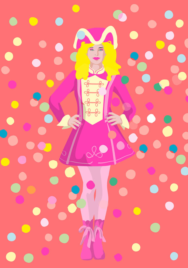 Postcard - luminous - Funkenmariechen Postcard - luminous - Funkenmariechen