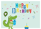 Klappkarte C6 - La Card - Birthday Krokodil
