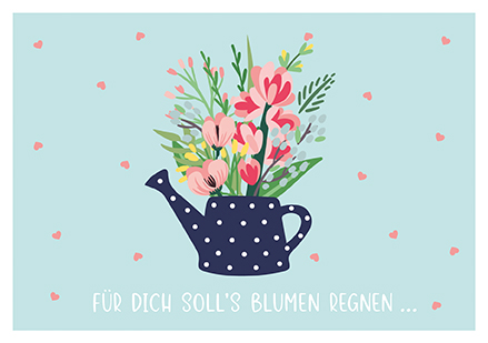 Klappkarte - La Card - Blumen regnen