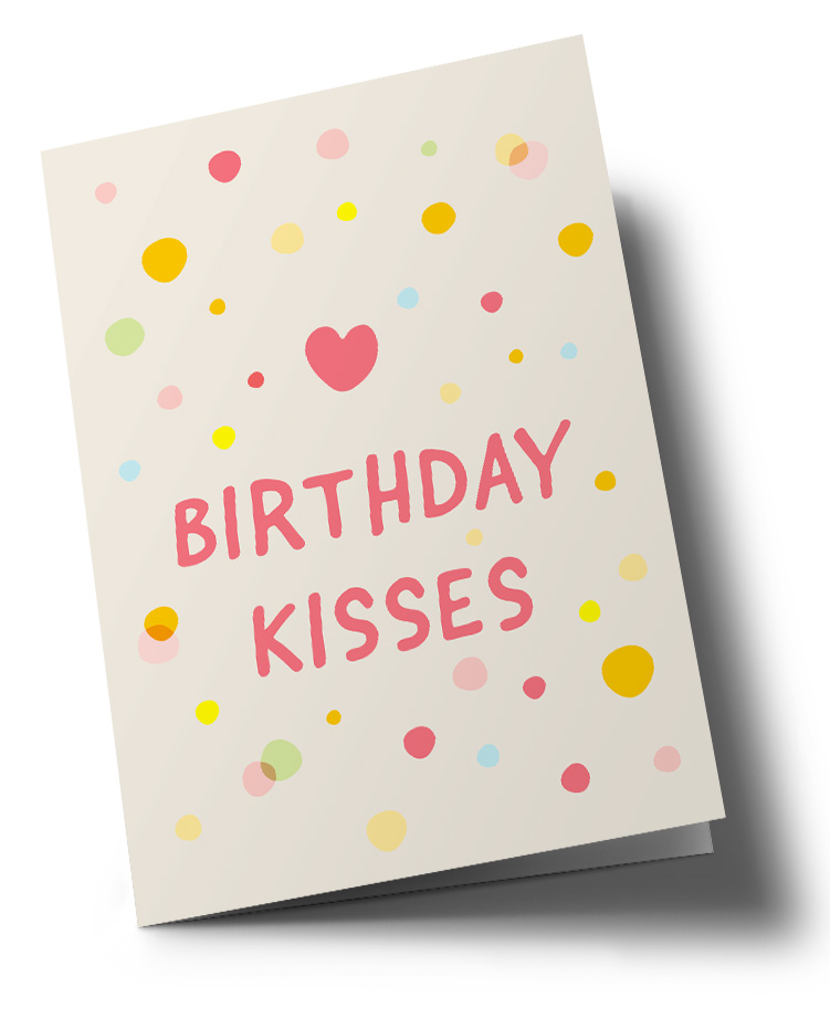 Klappkarte C6 - nola - birthday kisses