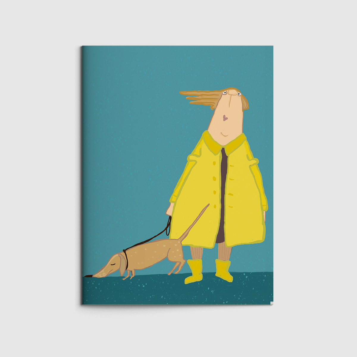 Notizheft A6 - kittiekatstudio - beachwalk with dog