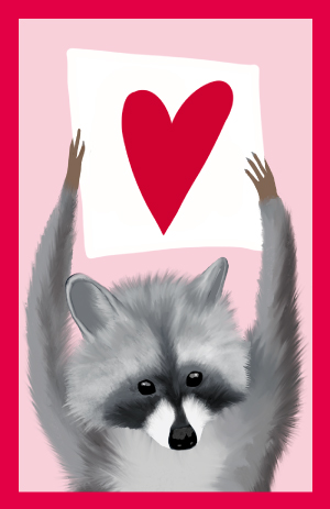 Minicard - Toni Starck - Racoon with heart