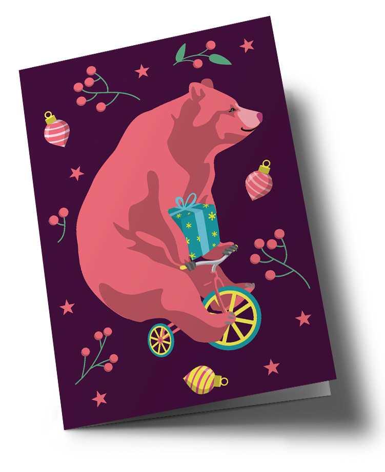 Doublecard C6 - happiness - Bear X-Mas Doublecard C6 - happiness - Bear X-Mas
