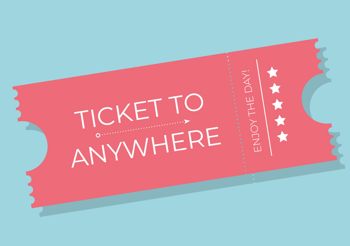 Postcard - luminous - Ticket to anywhere