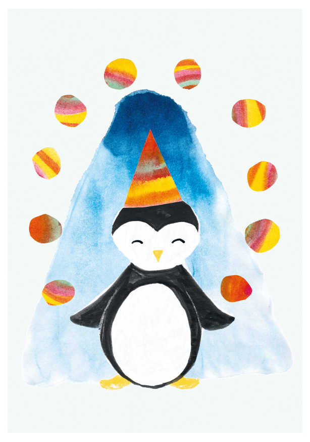 Postkarte - schönegrüsse - Winter - Pinguin