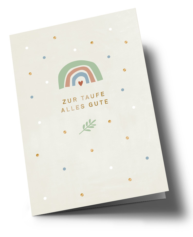 Doublecard C6 - Designfräulein - Christening, Gold foil