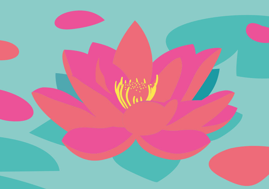 Postkarte - happiness - Lotus Flower