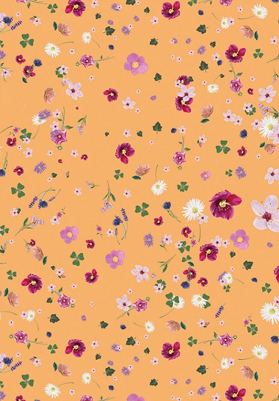 Geschenkpapier - m-illu - Blumen Orange Geschenkpapier - m-illu - Blumen Orange