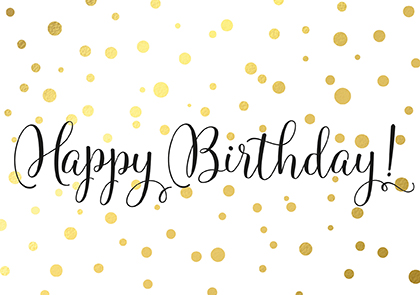 Postkarte - La Card - Geburtstagskonfetti, gold