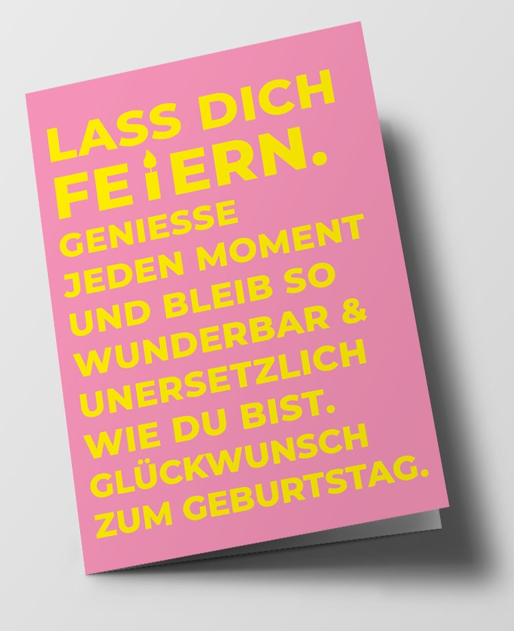 Klappkarte C6 - typestyle - Lass dich feiern