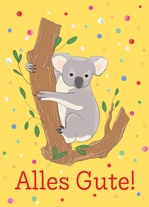 Postkarte - m-illu - Koala Alles Gute Postkarte - m-illu - Koala Alles Gute