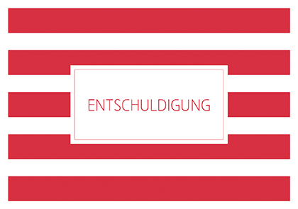 Postkarte - La Card - Entschuldigung, rot gestreift