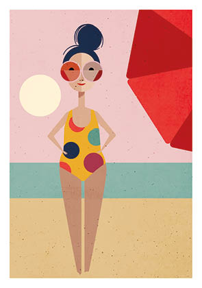 Postcard - Daria Ivanova - girl-at-the-beach