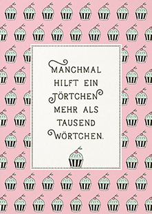 Postkarte - La Card - Törtchen statt Wörtchen