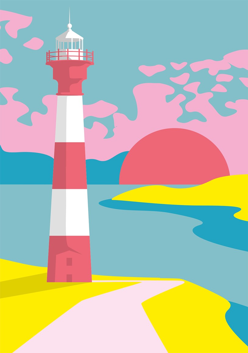 Postcard - luminous - Lighthouse