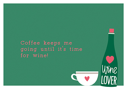 Postkarte - La Card - Coffee / wine