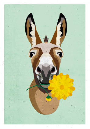 Postcard - Daria Ivanova - Donkey Postcard - Daria Ivanova - Donkey