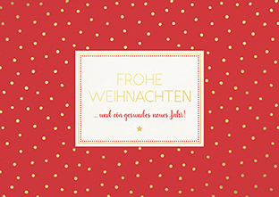Postkarte - La Card - Weihnachten, goldene Pünktchen