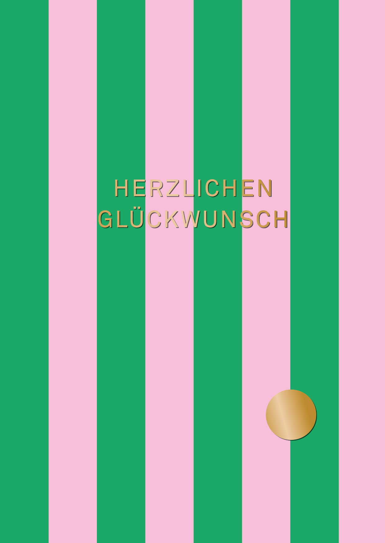 Postkarte - Designfräulein - OroLumi - Herzlichen Glückwunsch