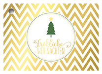 Geschenkanhänger - Chevron, gold