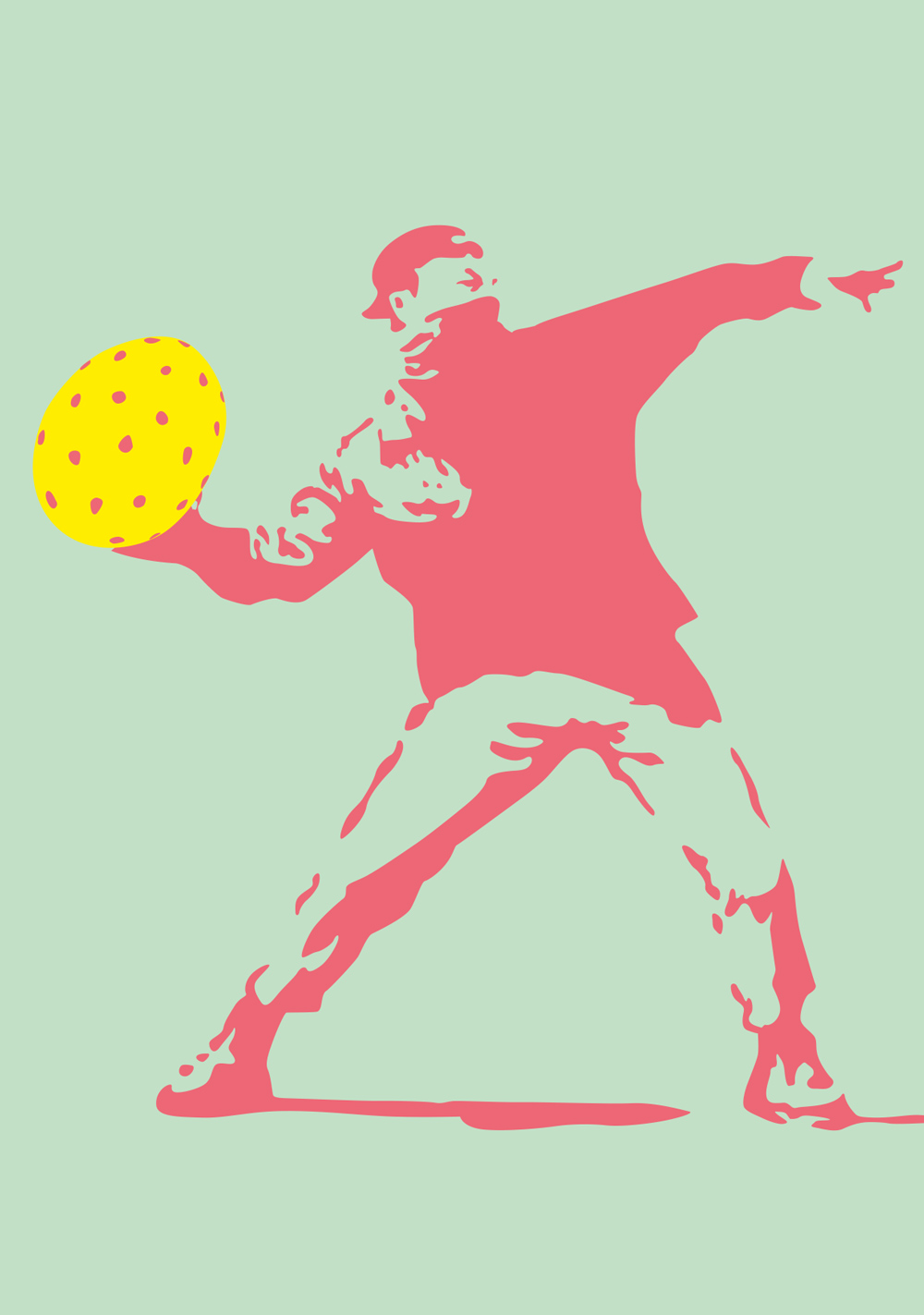 Postcard - Museum Art - egg thrower