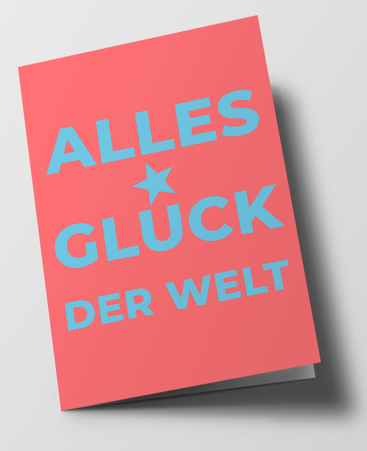 Klappkarte C6 - typestyle - Alles Glück der Welt