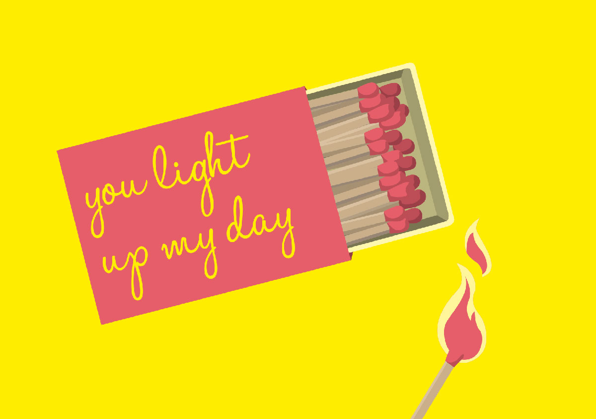 Postkarte - luminous - You light up my day