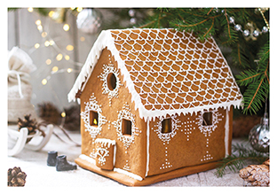 Postkarte - La Card - Gingerbread house shoes