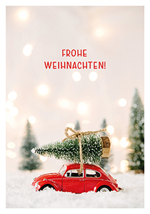 Postkarte - La Card - Christmas car