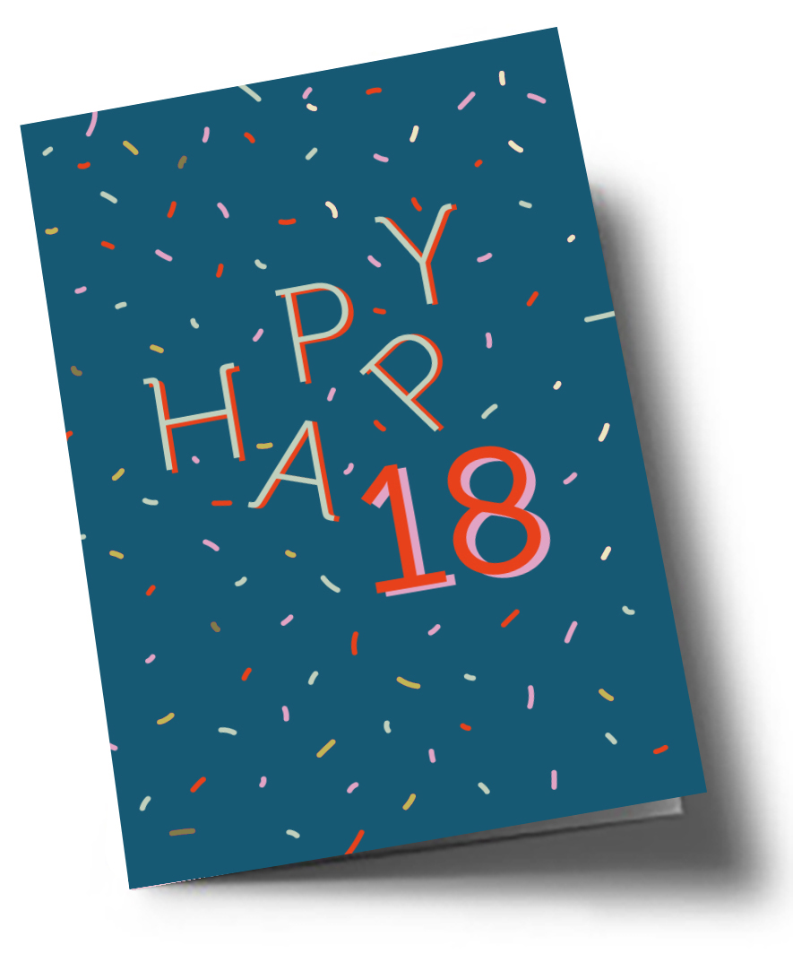 Doublecard C6 - Typoesie - Happy 18 Doublecard C6 - Typoesie - Happy 18