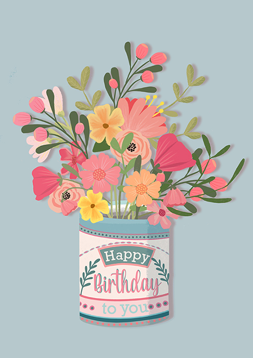 Postcard - Toni Starck - Birthday Can