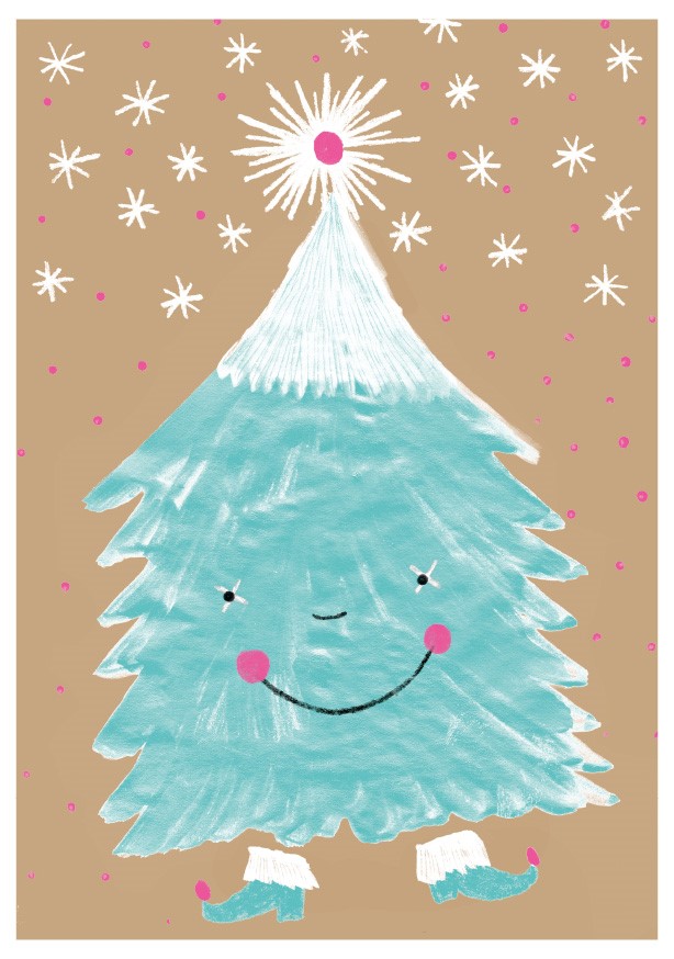 Postkarte - schönegrüsse - Winter - Tanzender Tannenbaum