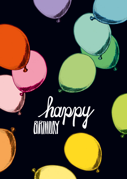 Postcard - illi - Ballons 1 - schwarz Postcard - illi - Ballons 1 - schwarz
