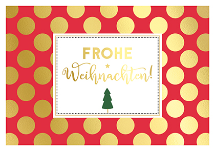 Postkarte - La Card - Weihnachtskreise rot