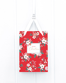 Geschenktüte Midi - Christrosen, rot