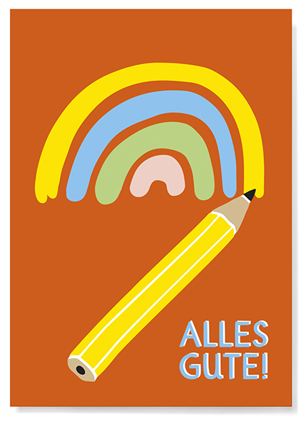 Postcard - familytree - Alles Gute Rainbow
