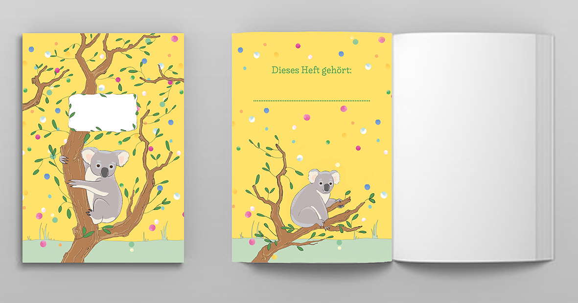 Booklet A6 - m-illu Funny friends - Koalas gelb Booklet A6 - m-illu Funny friends - Koalas gelb