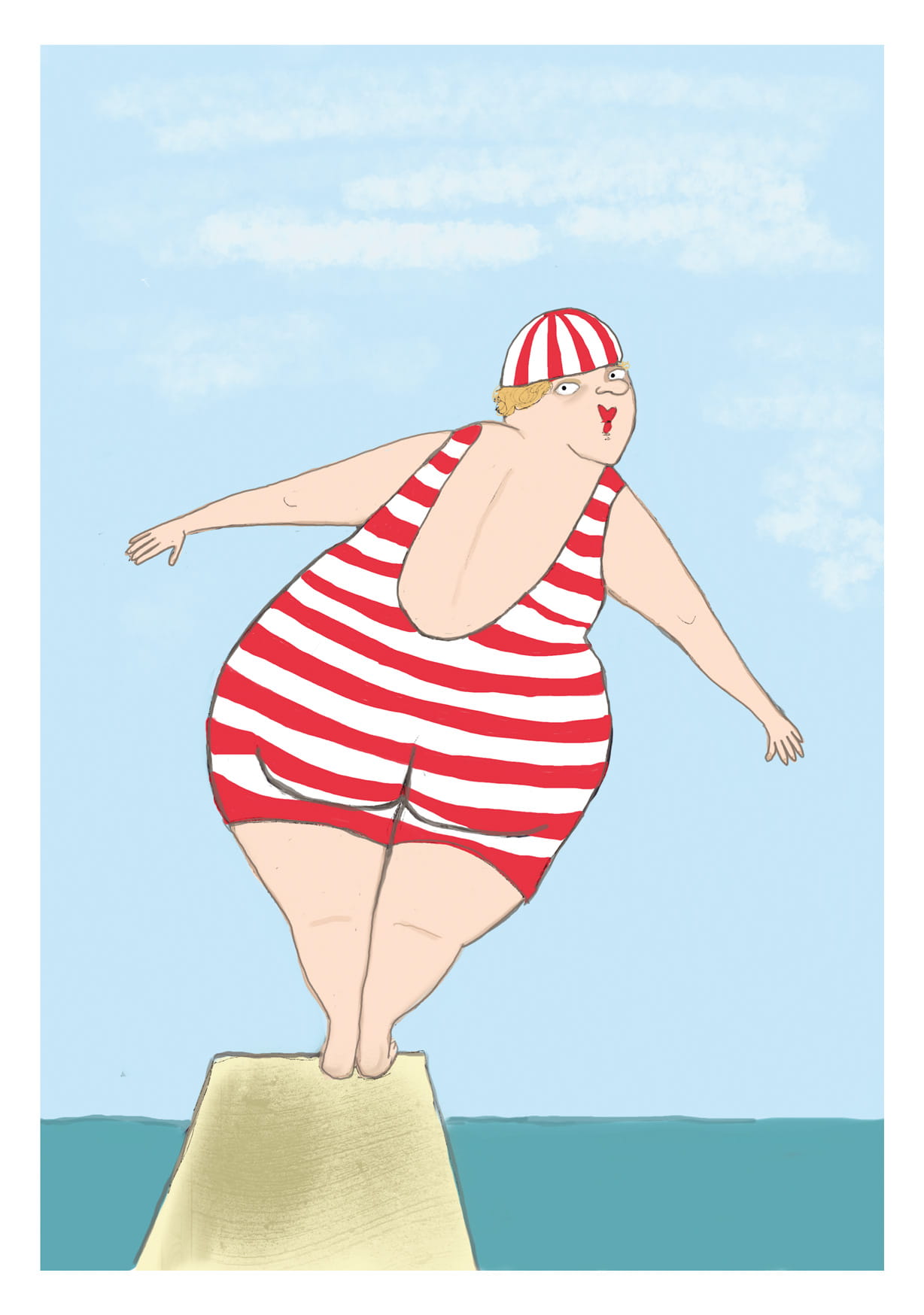 Postcard - kittiekatstudio - Woman swimming