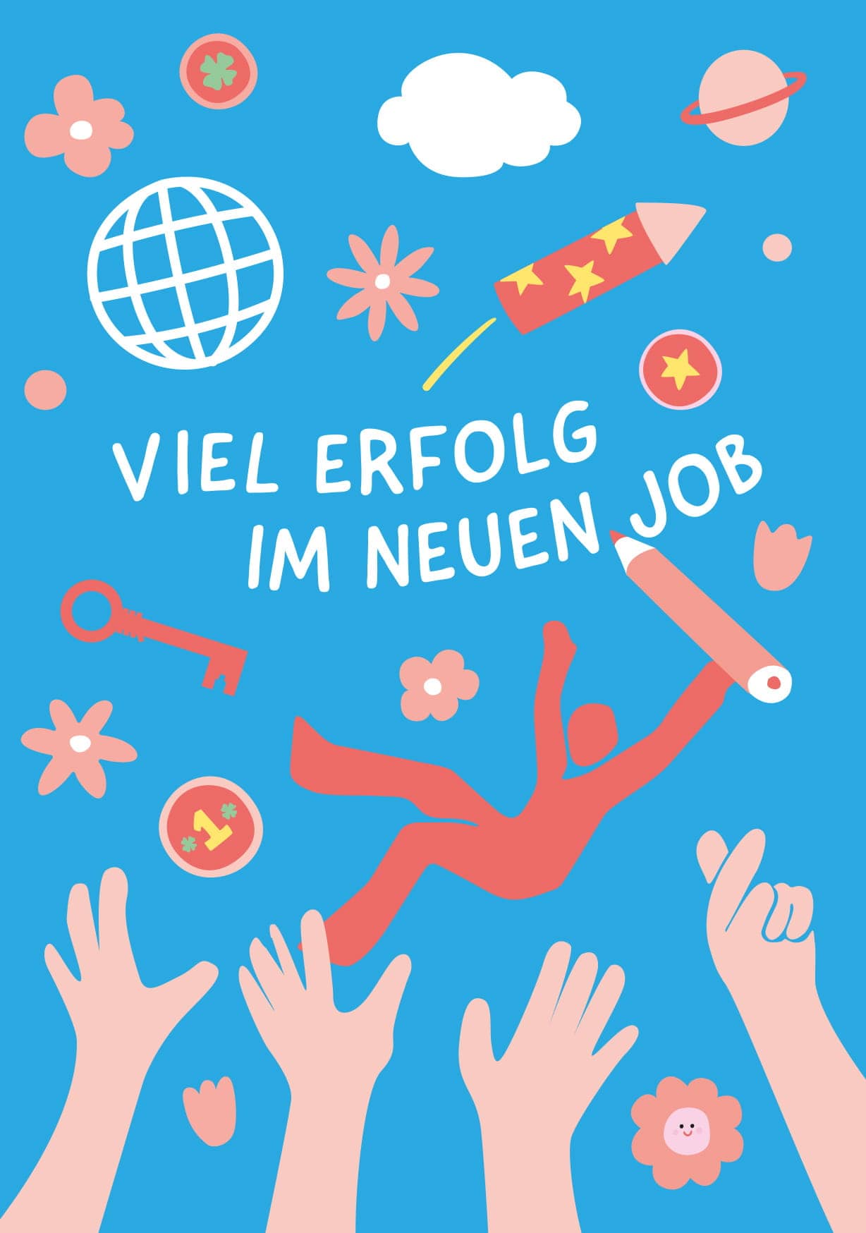 Postkarte - poppins - viel Erfolg im neuen Job