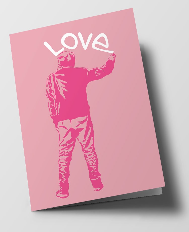 Folded Card - Museum Art - Graffitiy LOVE