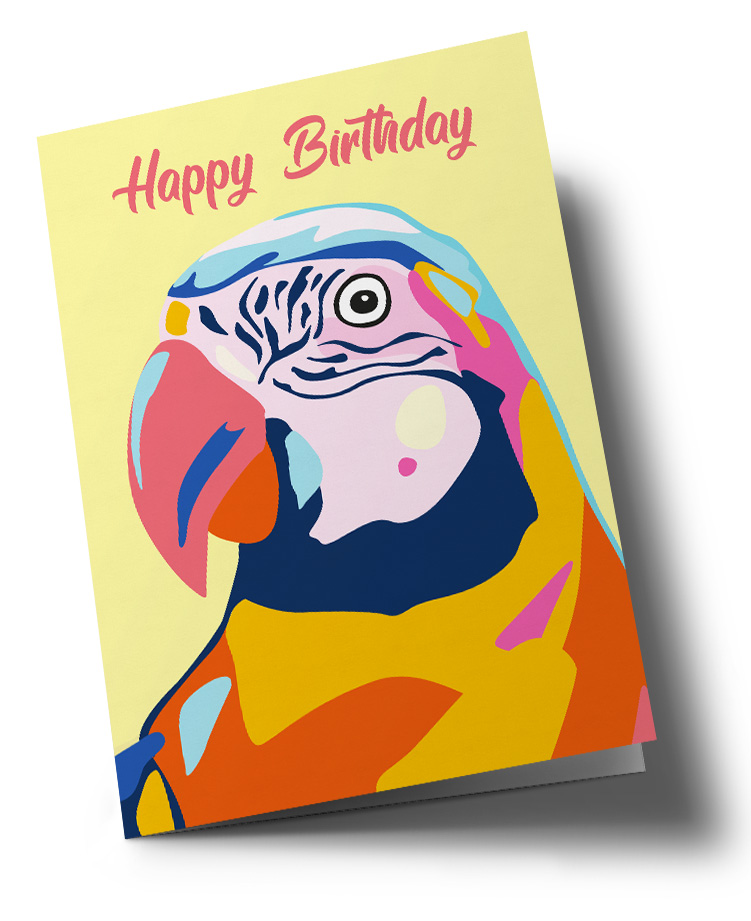 Doublecard C6 - happiness - colorful parrot