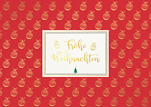 Postkarte - La Card - Christbaumkugeln